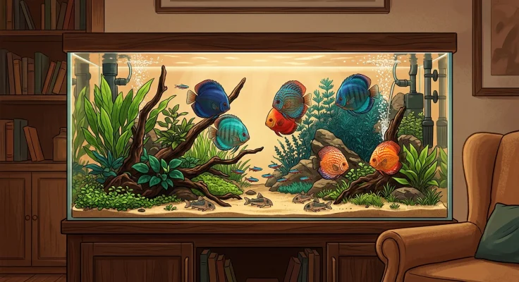 Acuario para peces Disco: requisitos y configuración