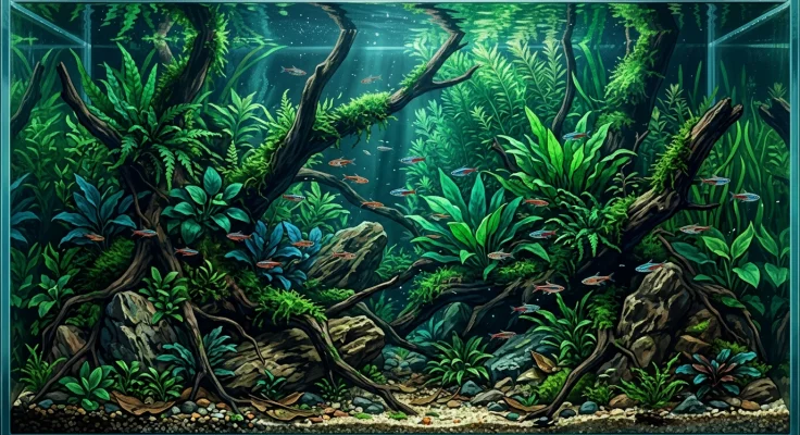 Estilo Jungla en aquascaping: caos controlado y verde
