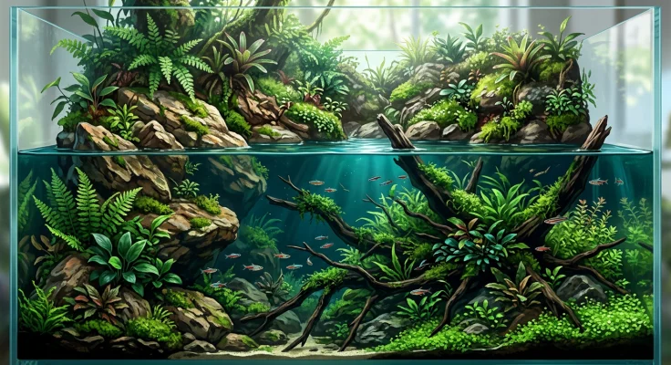 Paludario: mitad tierra, mitad agua en tu acuario