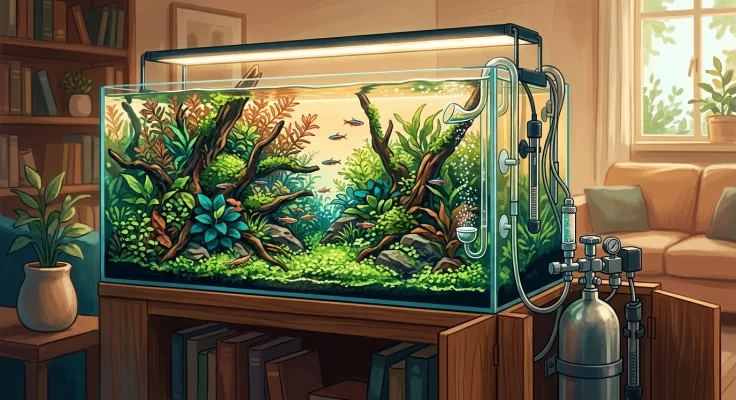 Acuario plantado high tech con CO2: guía avanzada