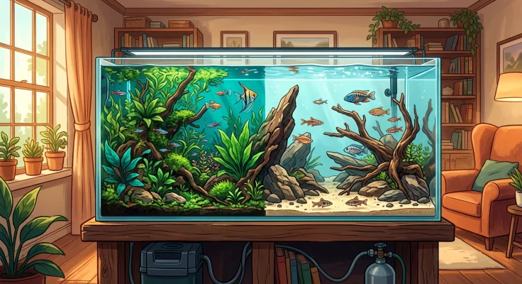 Acuario plantado vs sin plantas: ventajas y desventajas