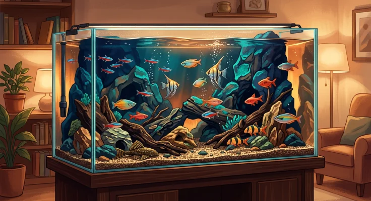 Acuario solo con peces: montaje sin plantas naturales