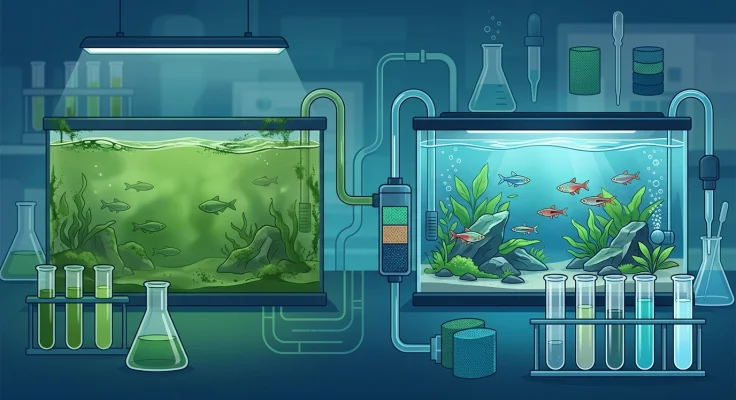 Agua verde en el acuario: causas y soluciones rápidas