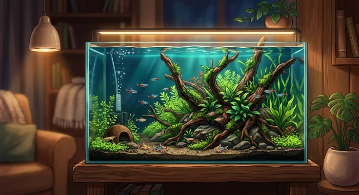 Ideas para decorar tu acuario con materiales naturales