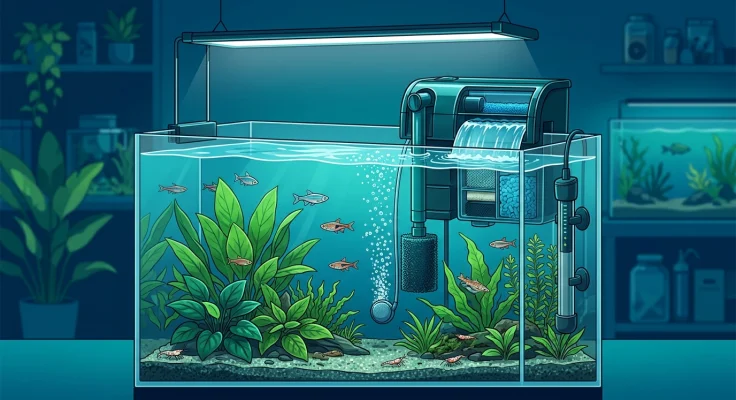 Filtro de mochila (HOB): ventajas para acuarios medianos