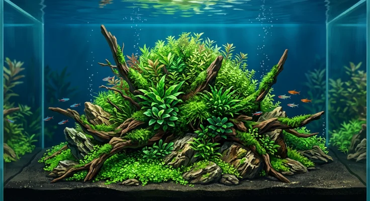 Layout convexo o isla: un montículo de vegetación